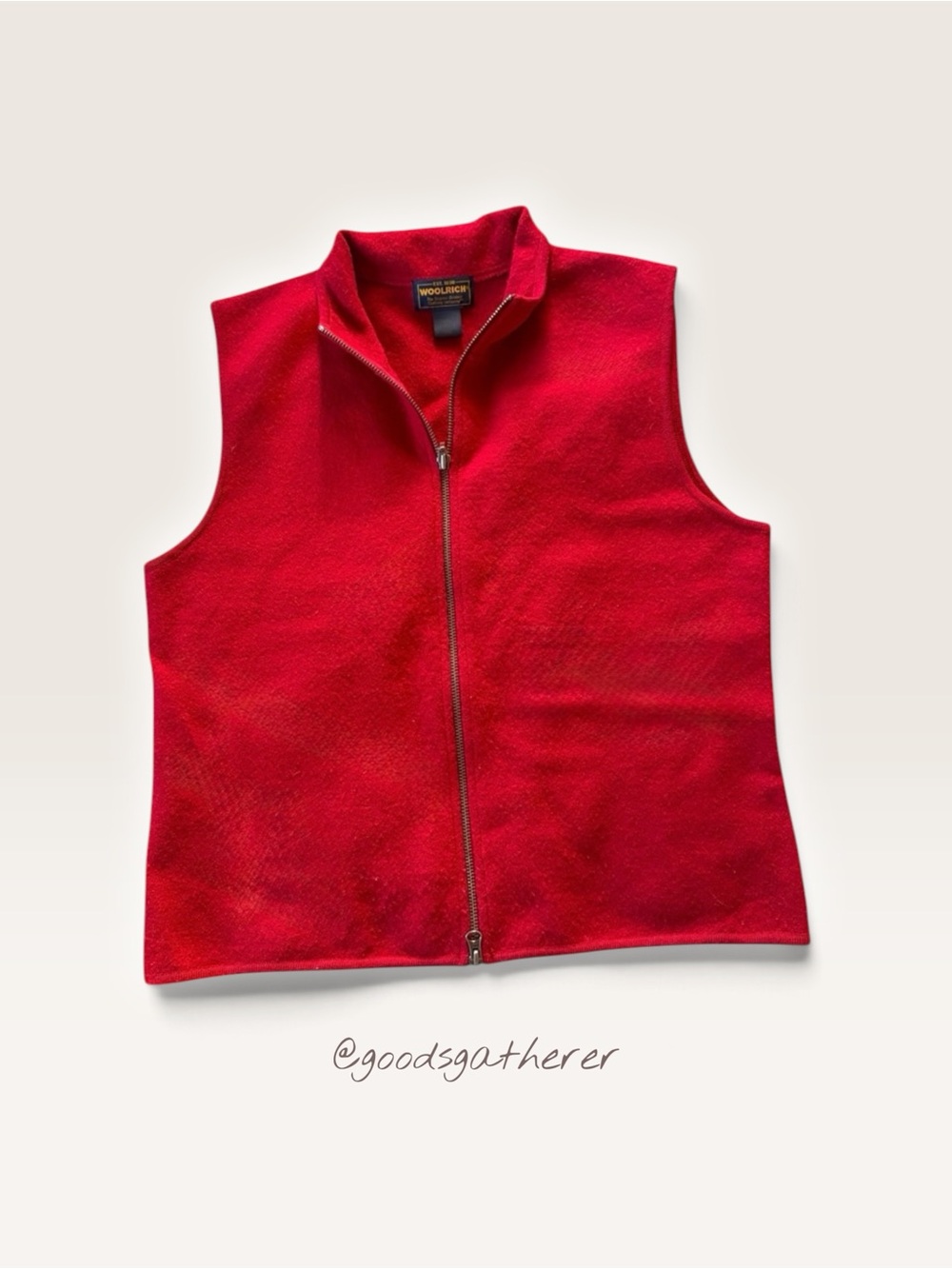Woolrich 100% Wool Full Zip Vest Women’s L Ruby Red